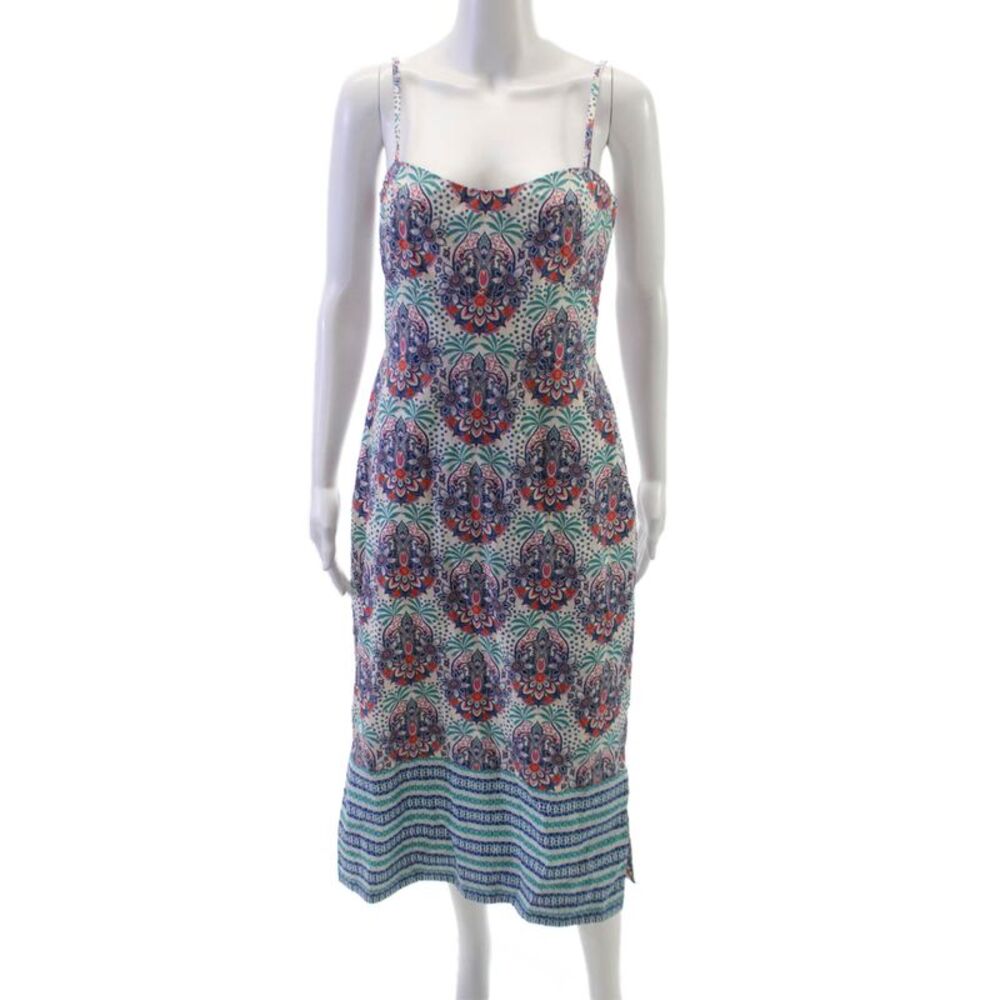 Cara Cara Women Sundress Multicolor Paisley Cotton Size 6
